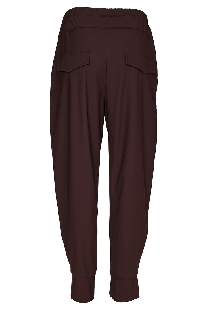 Naya Choko Brown Cuff Trousers, flat lay