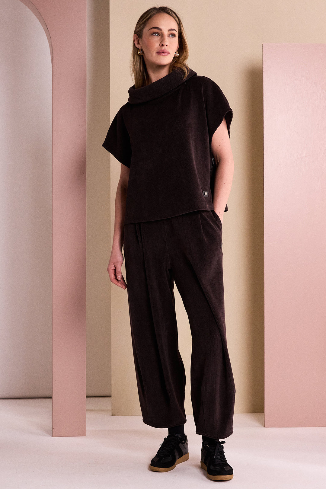 Naya Choko Brown Soft Cord Trouser, side