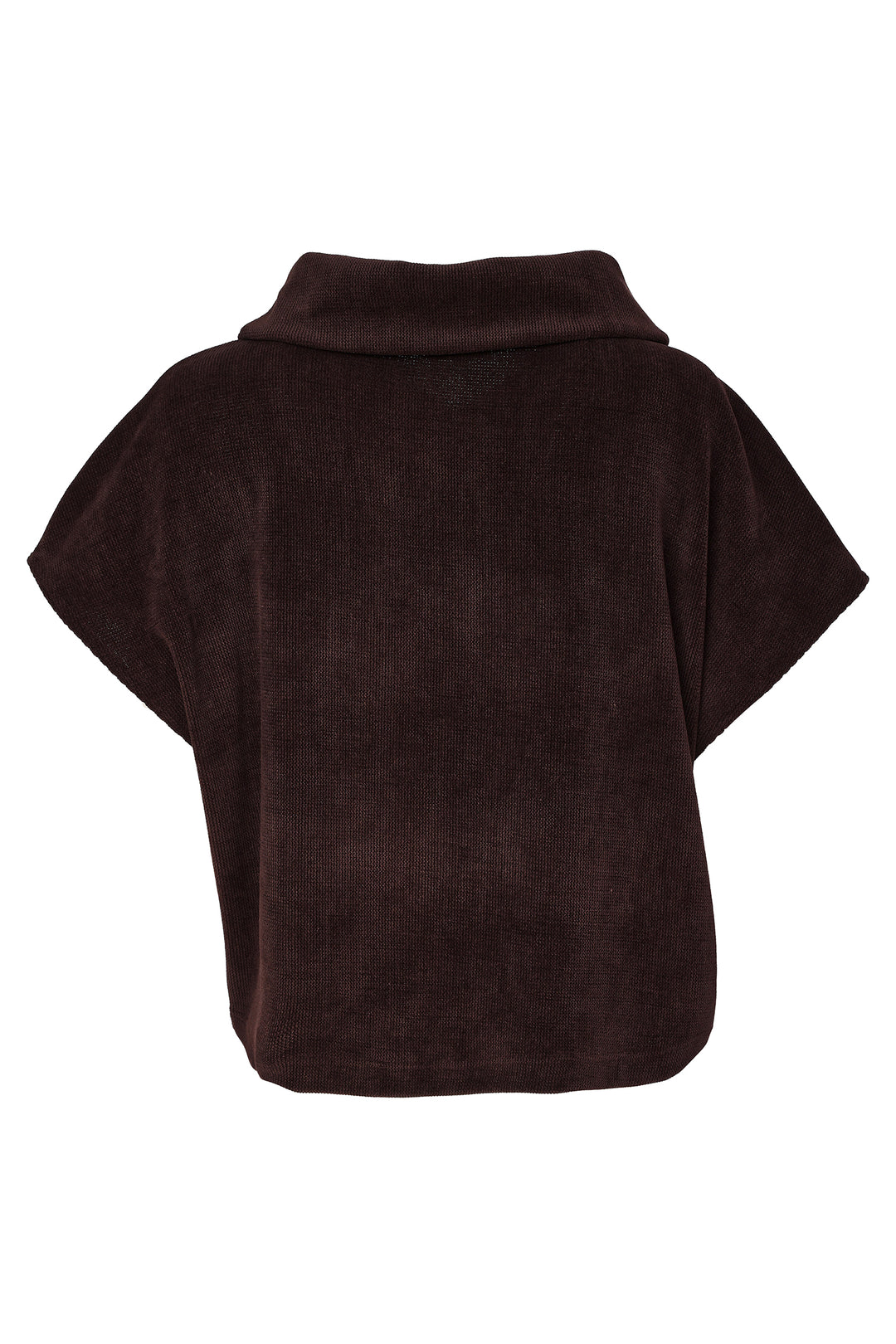 Naya Choko Brown Soft Ribbed Cowl Neck Top, back