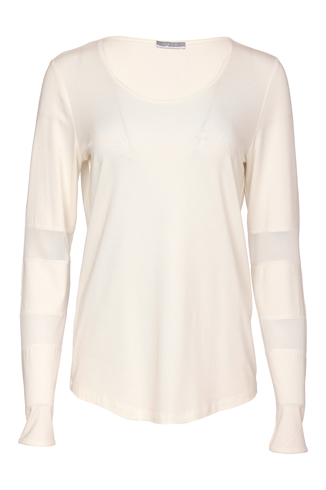 Naya Cream White Jersey Top, front