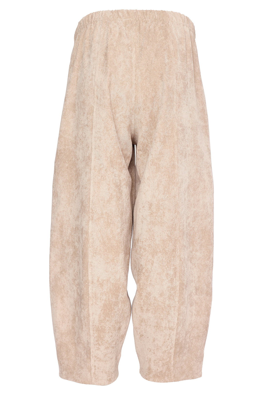 Naya Stone Beige Balloon Shaped Cord Pull Up Trouser, styled
