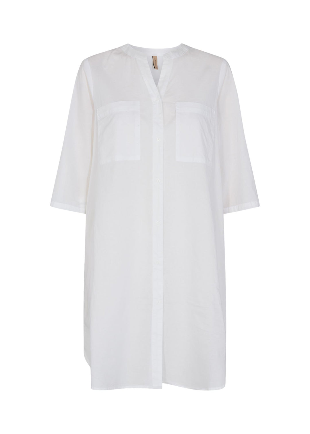 Soyaconcept SC Dora 18006 White Longline Shirt with Grandad Collar