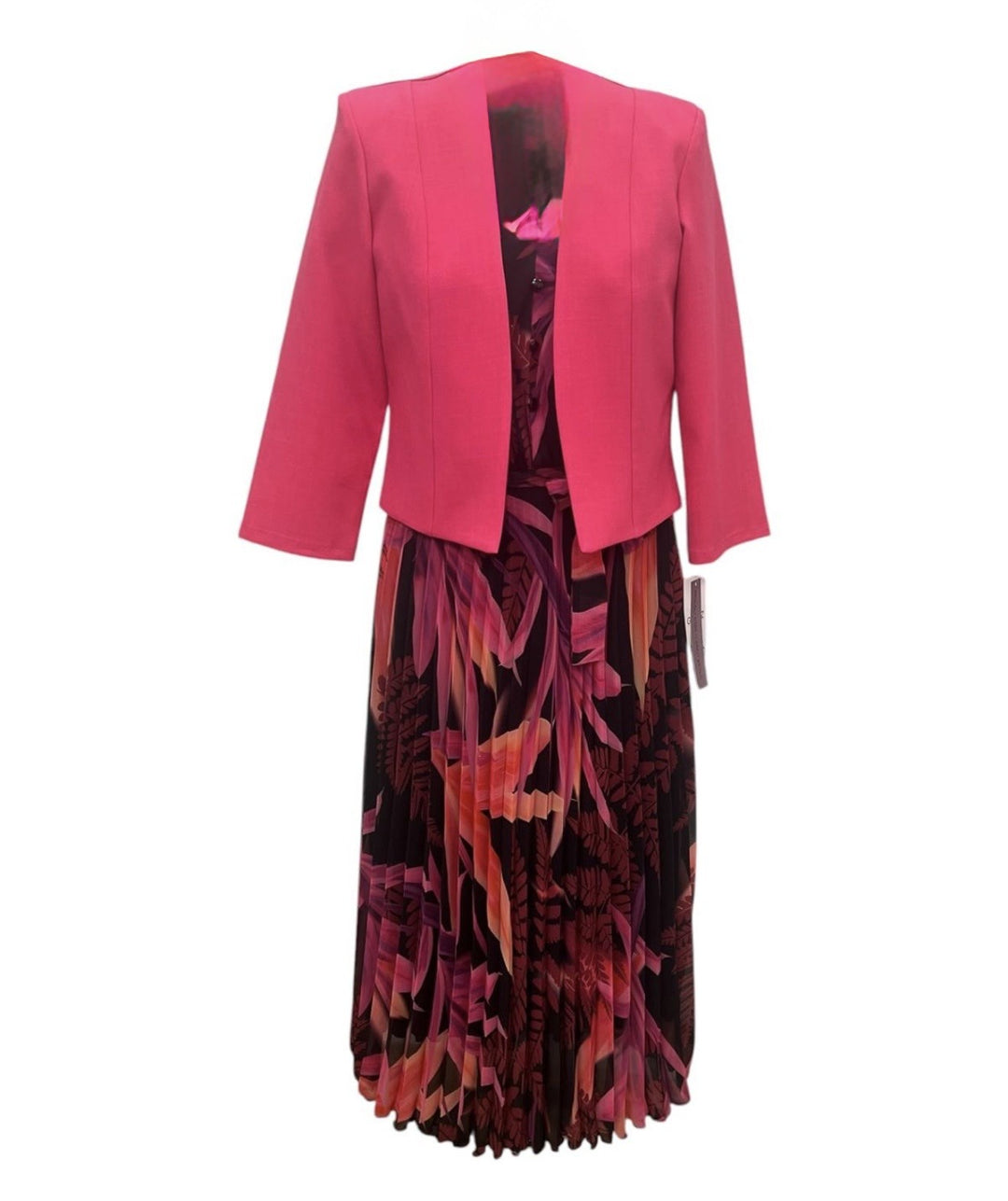 Glitz 1619 Pink Print Dress and Jacket