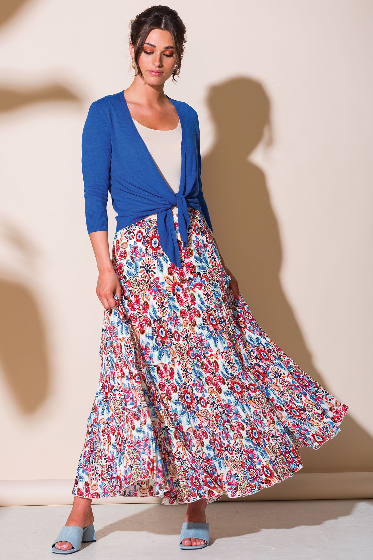 Alison Sheri A43410 Red Flower Print Maxi Skirt – Rouge Boutique