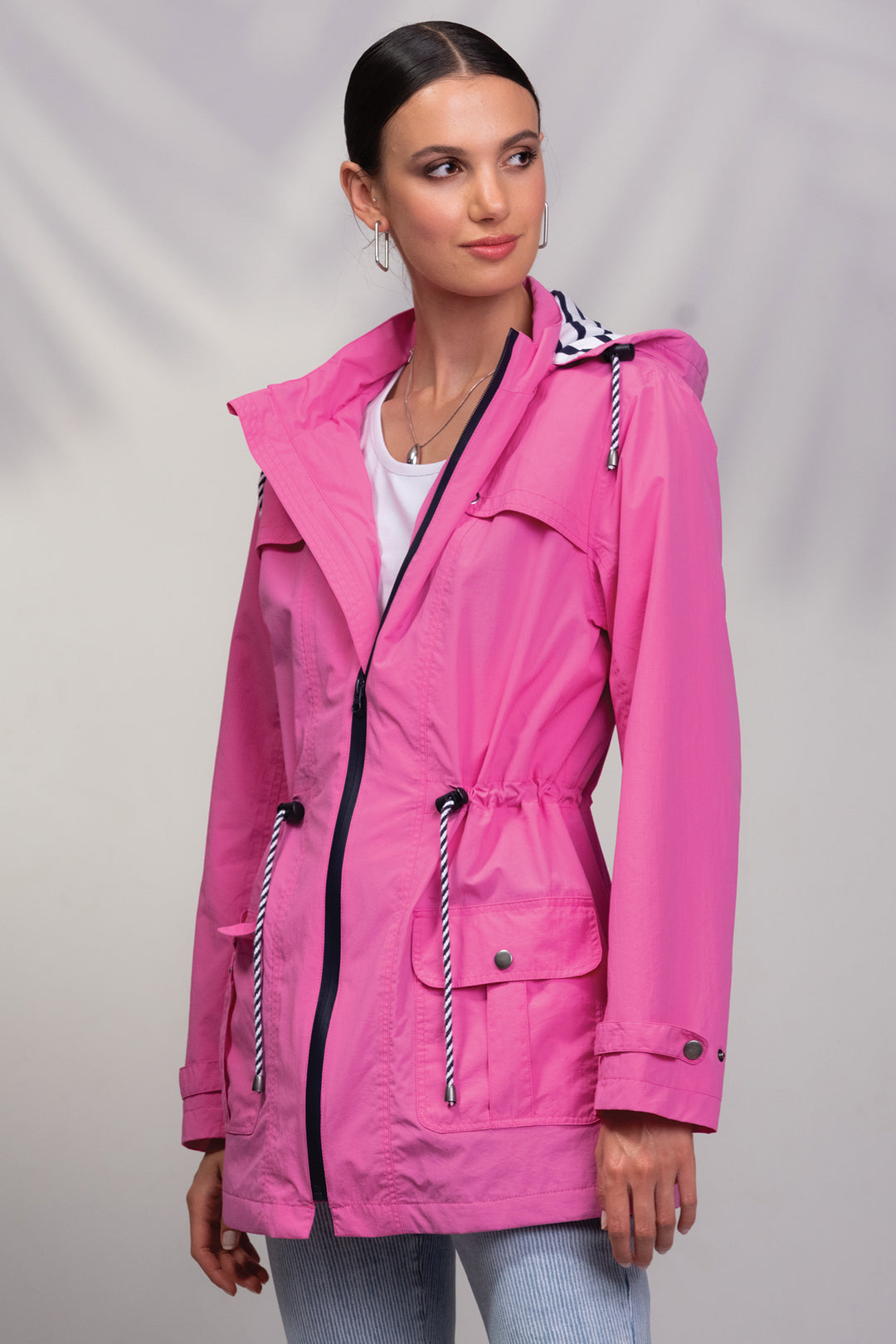 Alison Sheri A45126 Fuchsia Summer Jacket Windproof Waterproof - Rouge Boutique