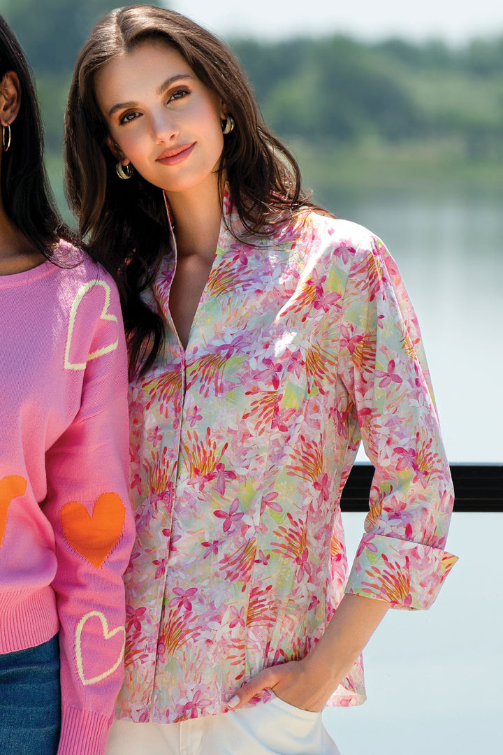 Alison Sheri A45128 Pink Print Shirt 0 Rouge Boutique Inverness