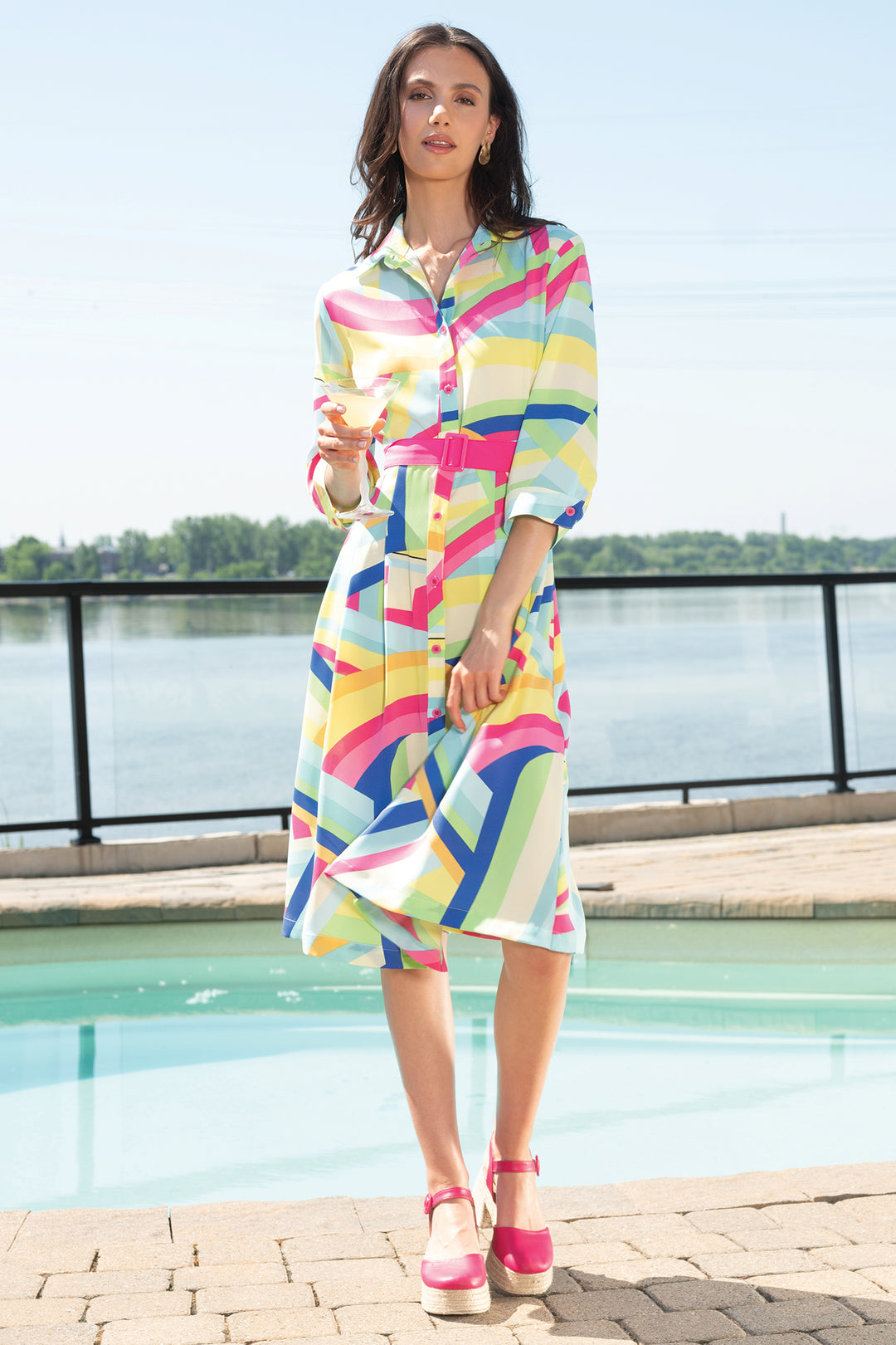 Alison Sheri A45133 Multi Print Shirt Dress - Rouge Boutique Inverness