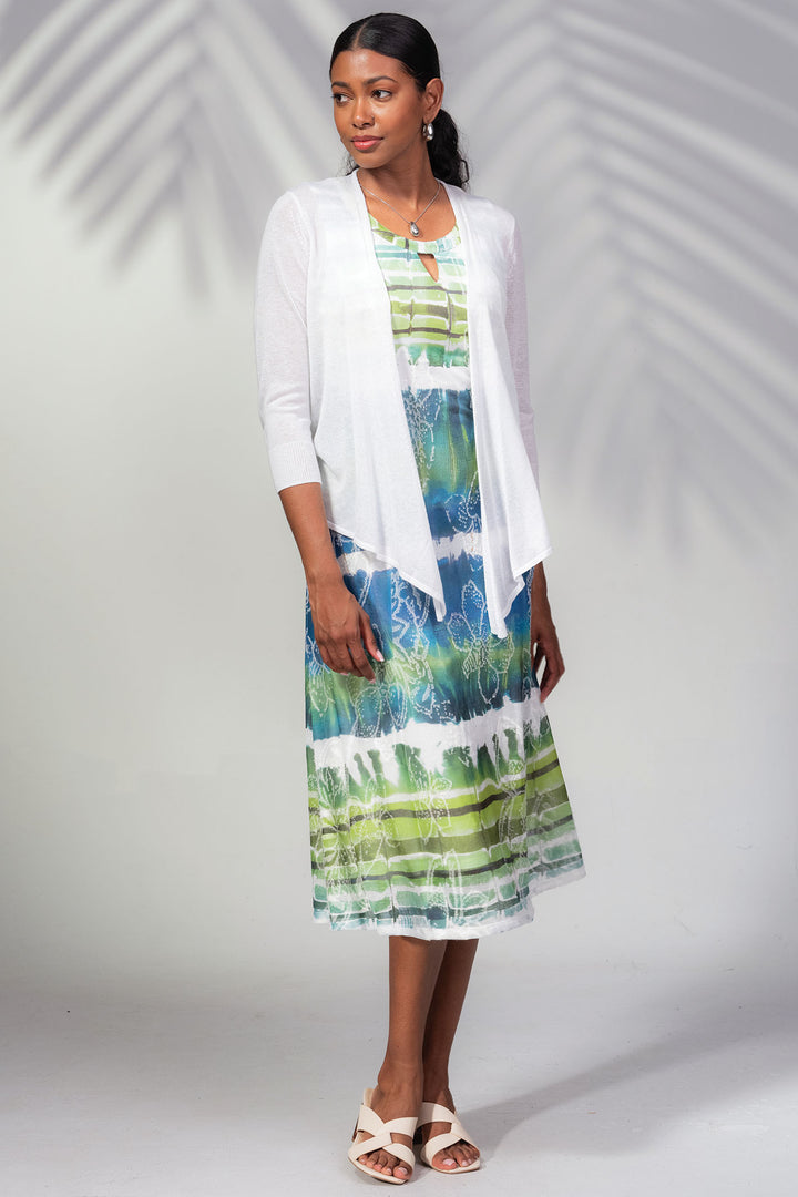 Alison Sheri A45136 White Tie Front Cardigan - Rouge Boutique Inverness
