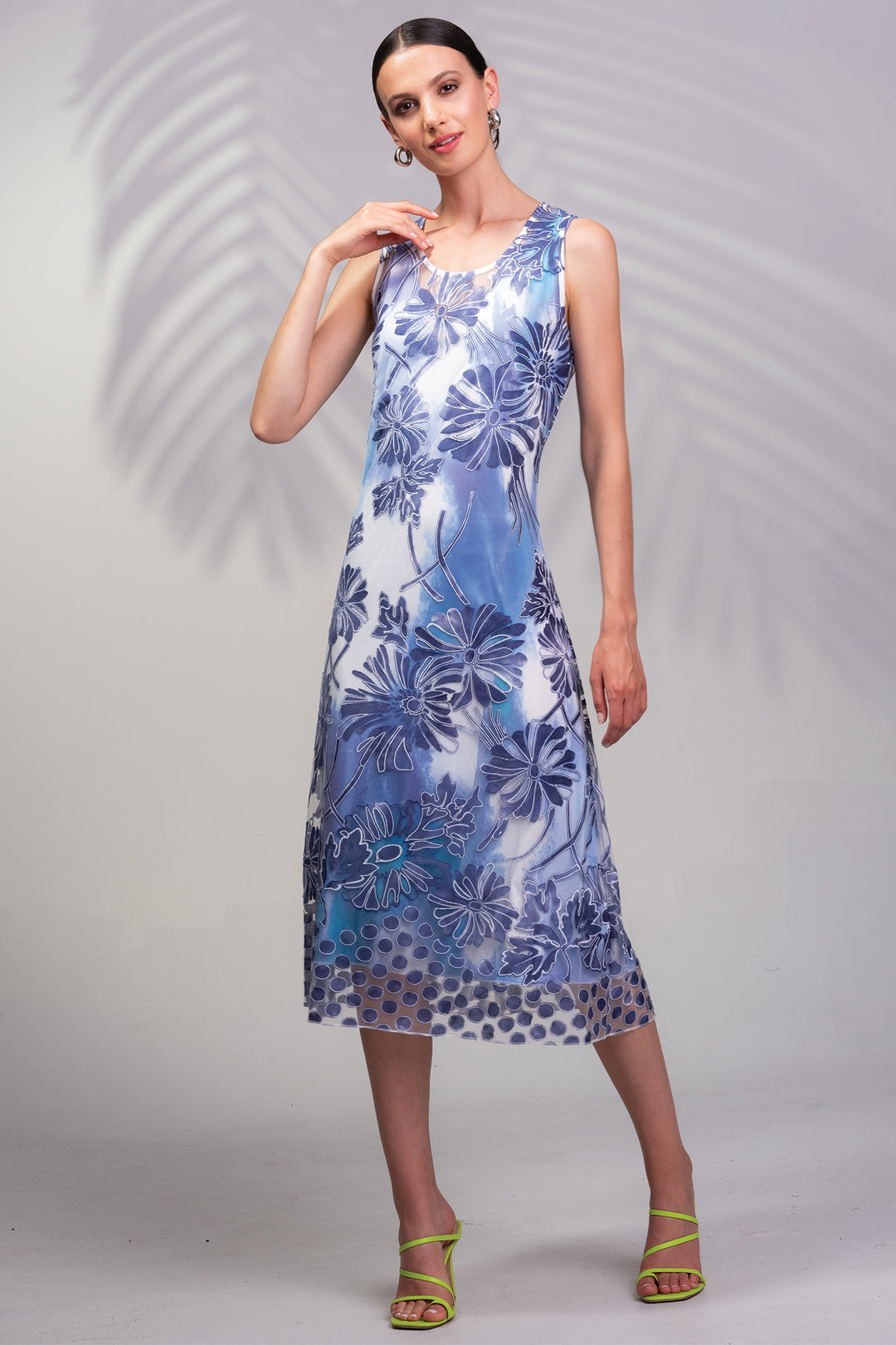 Alison Sheri A45330 Blue Print Dress - Rouge Boutique