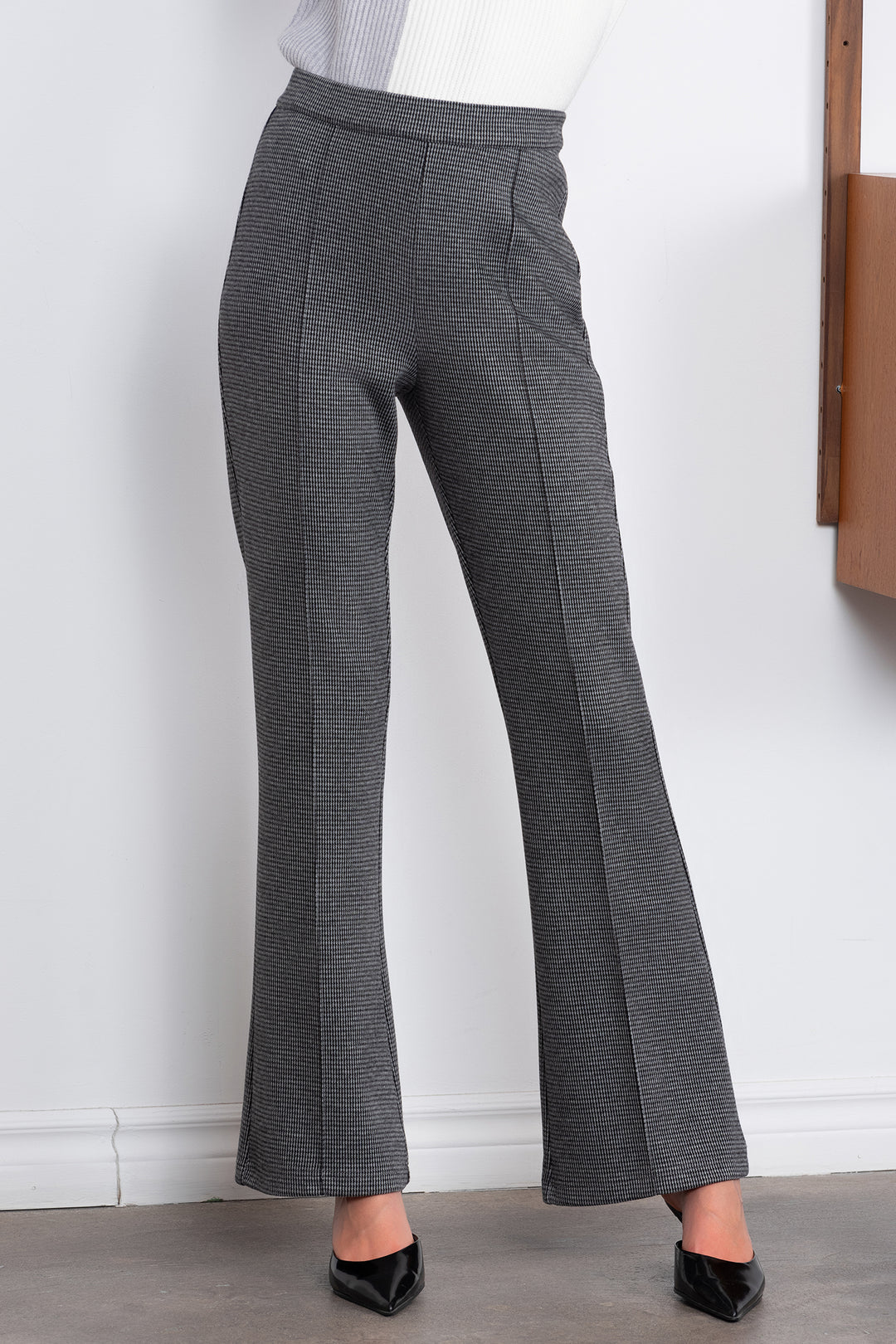 Alison Sheri A46157 Grey Check Pull-On Trousers - Rouge Boutique Inverness