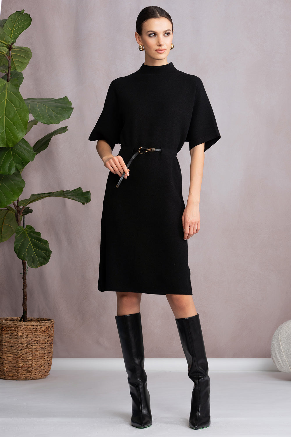 Alison Sheri A46430 Black Knit Dress - Rouge Boutique Inverness
