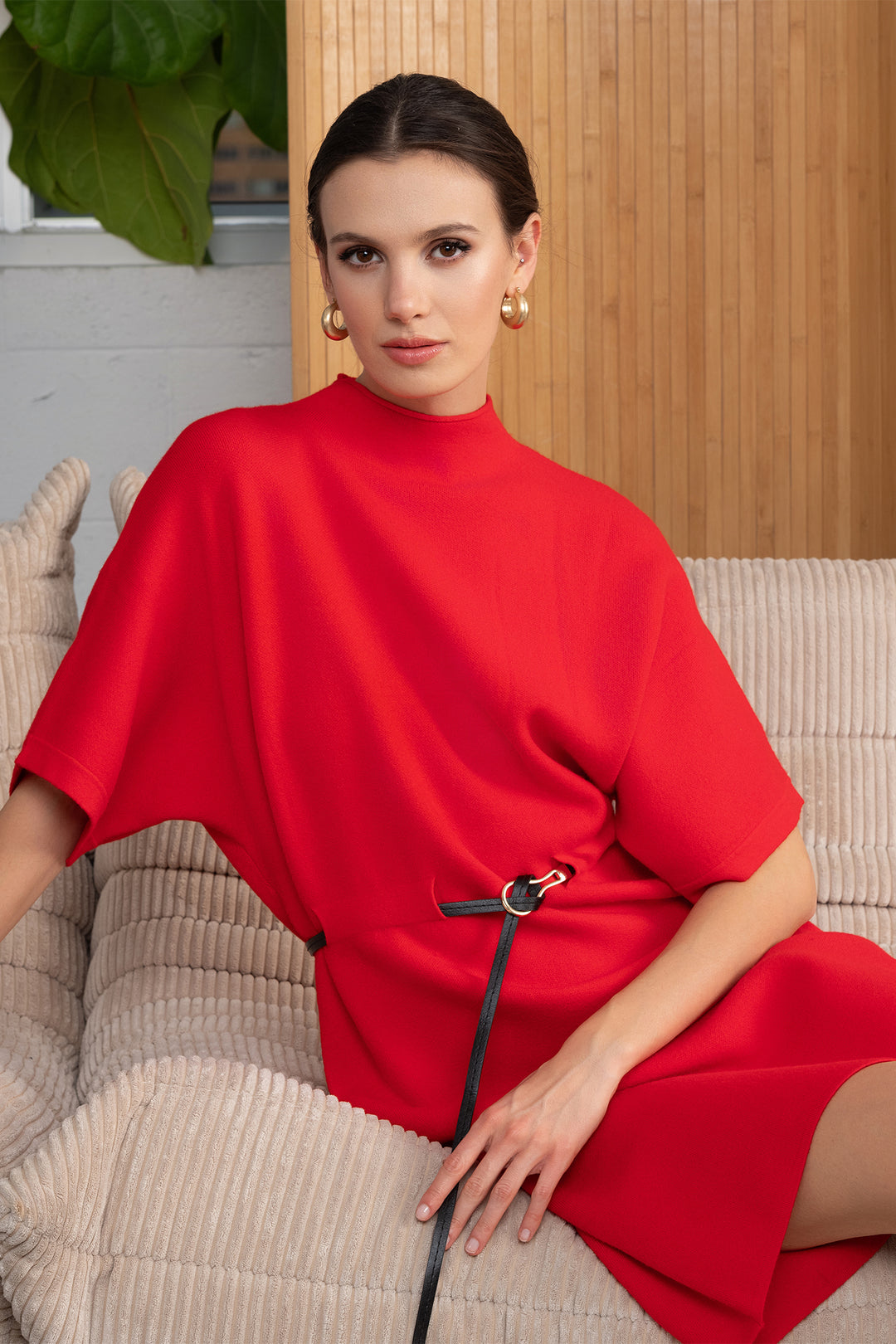 Alison Sheri A46430 Red Knit Dress - Rouge Boutique Inverness
