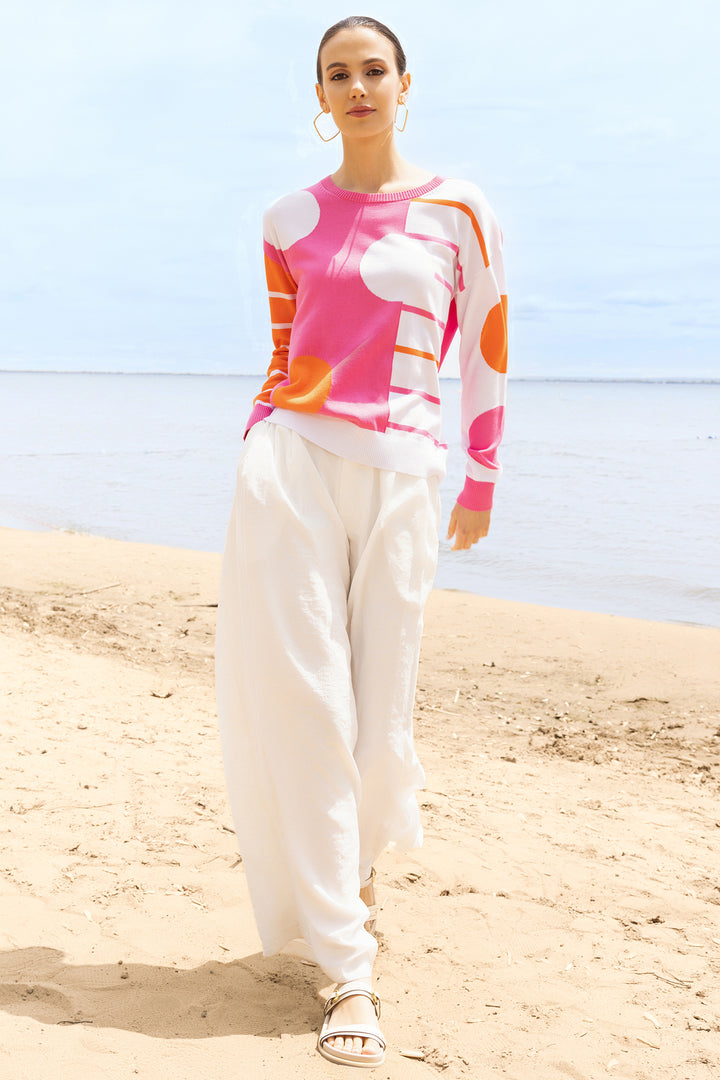 Alison Sheri A47260 White Wide Leg Trousers