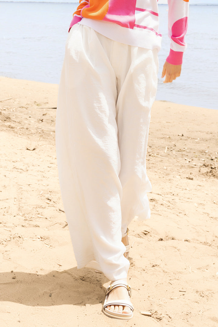 Alison Sheri A47260 White Wide Leg Trousers