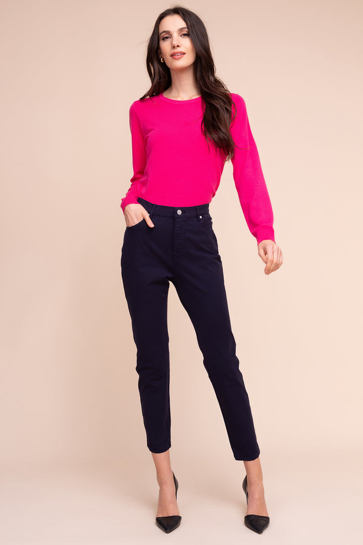 Alison Sheri PAS2400 Navy Cropped Trousers at Rouge Boutique