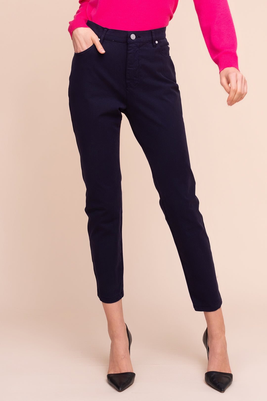 Alison Sheri PAS2400 Navy Cropped Trousers at Rouge Boutique