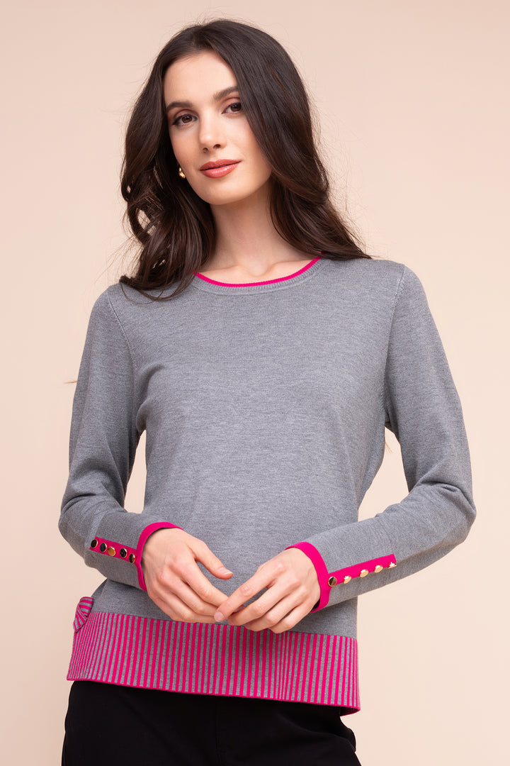 Alison Sheri A48041 Silver Fuchsia Jumper at Rouge Boutique