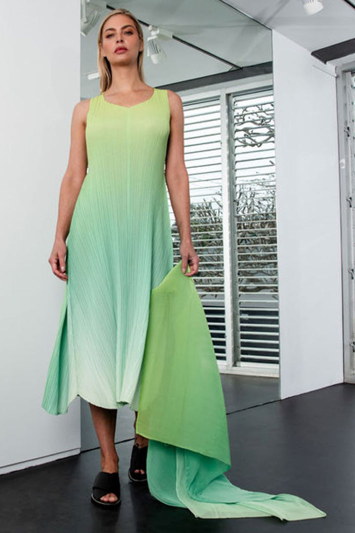 Alquema AC2404 Estrella Dress and Collare Coat Acid Lime Green - Rouge Boutique Inverness