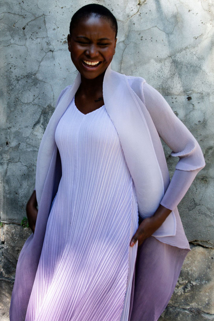 Alquema Estrella Dress and Collare Coat AC2404 Foggy Lavender - Rouge Boutique Inverness