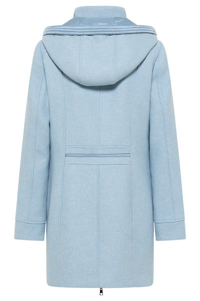 Barbara Lebek 30010032 Sky Blue Wool Coat With Hood - Rouge Boutique