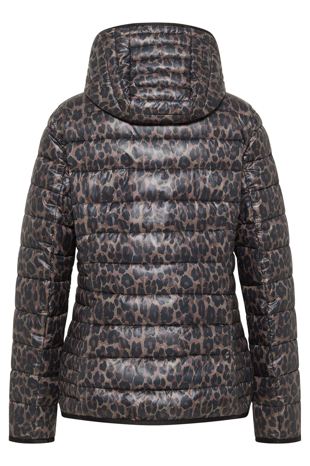 Barbara Lebek 31200032 Black Animal Print Down Free Reversible Coat - Rouge Boutique