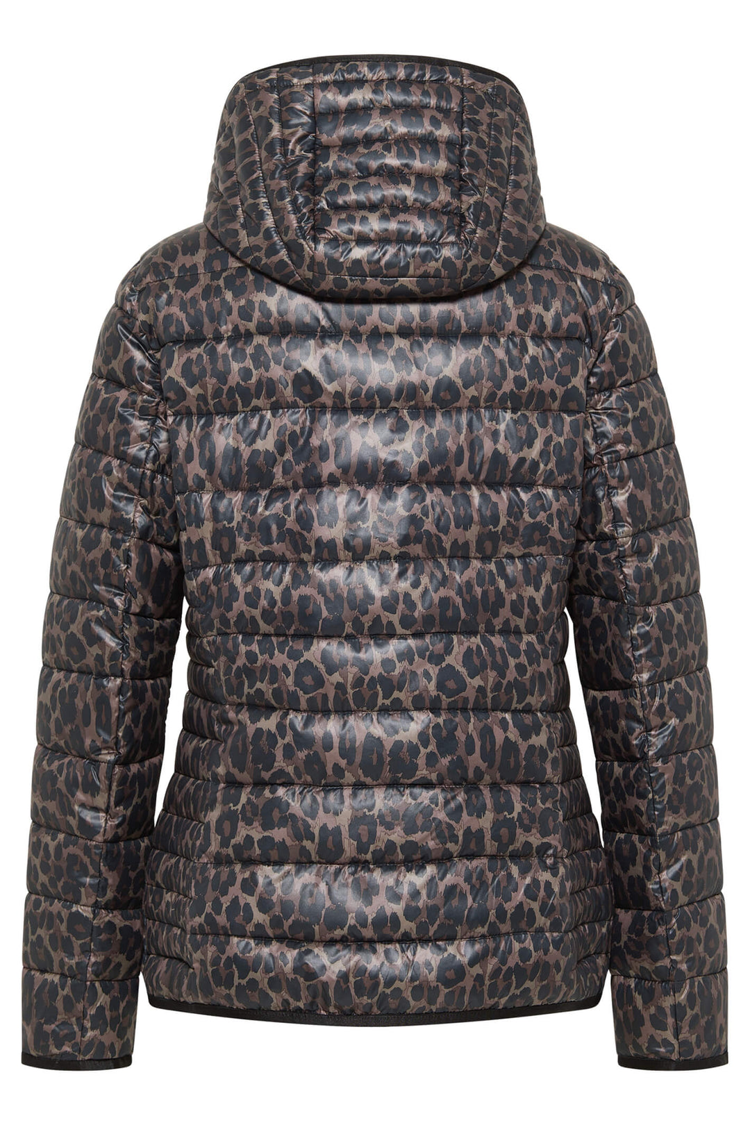 Barbara Lebek 31200032 Black Animal Print Down Free Reversible Coat - Rouge Boutique