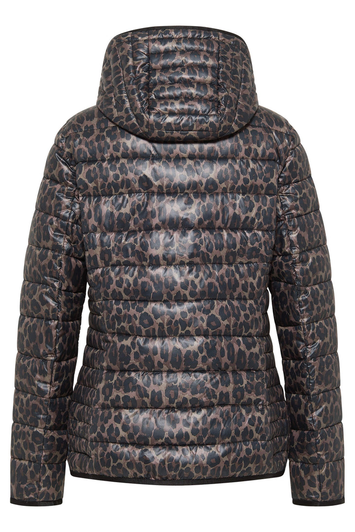 Barbara Lebek 31200032 Black Animal Print Down Free Reversible Coat - Rouge Boutique
