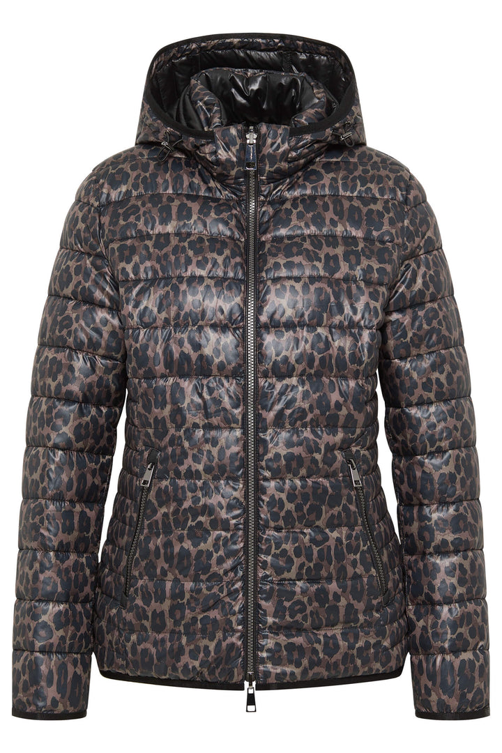 Barbara Lebek 31200032 Black Animal Print Down Free Reversible Coat - Rouge Boutique