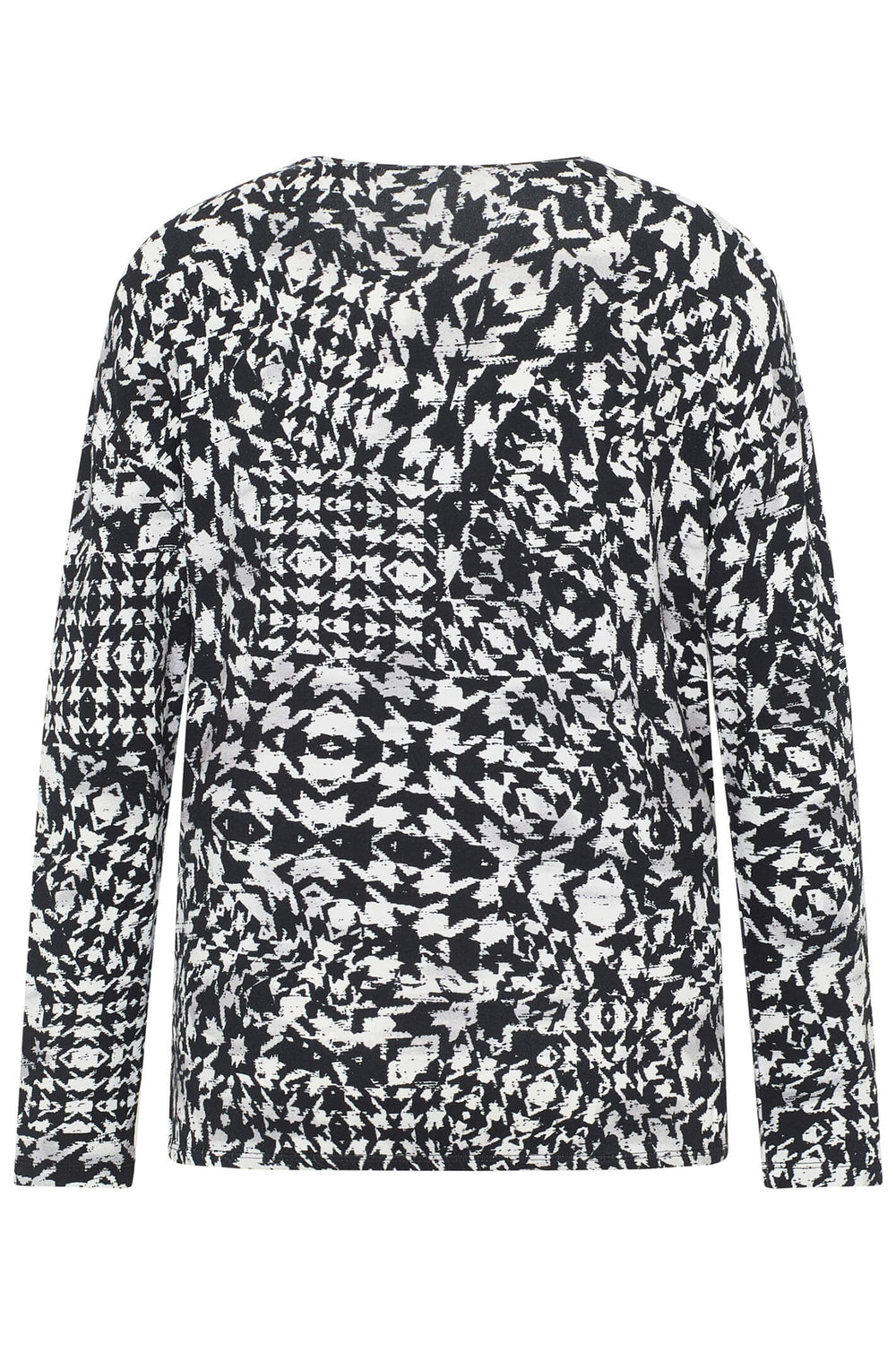 Barbara Lebek 36150032 Black Motif Print Drawstring Neck Top - Rouge Boutique