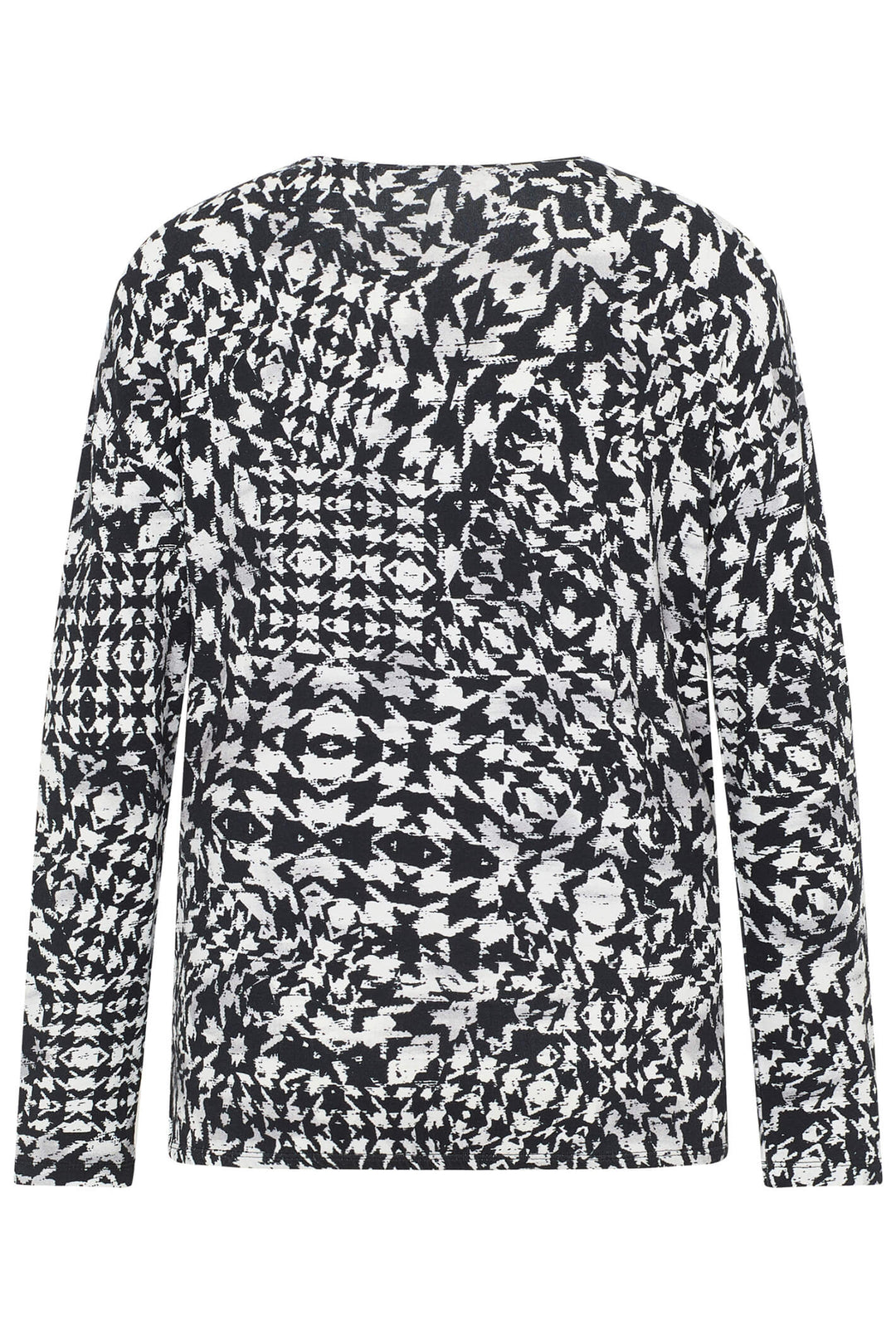 Barbara Lebek 36150032 Black Motif Print Drawstring Neck Top - Rouge Boutique