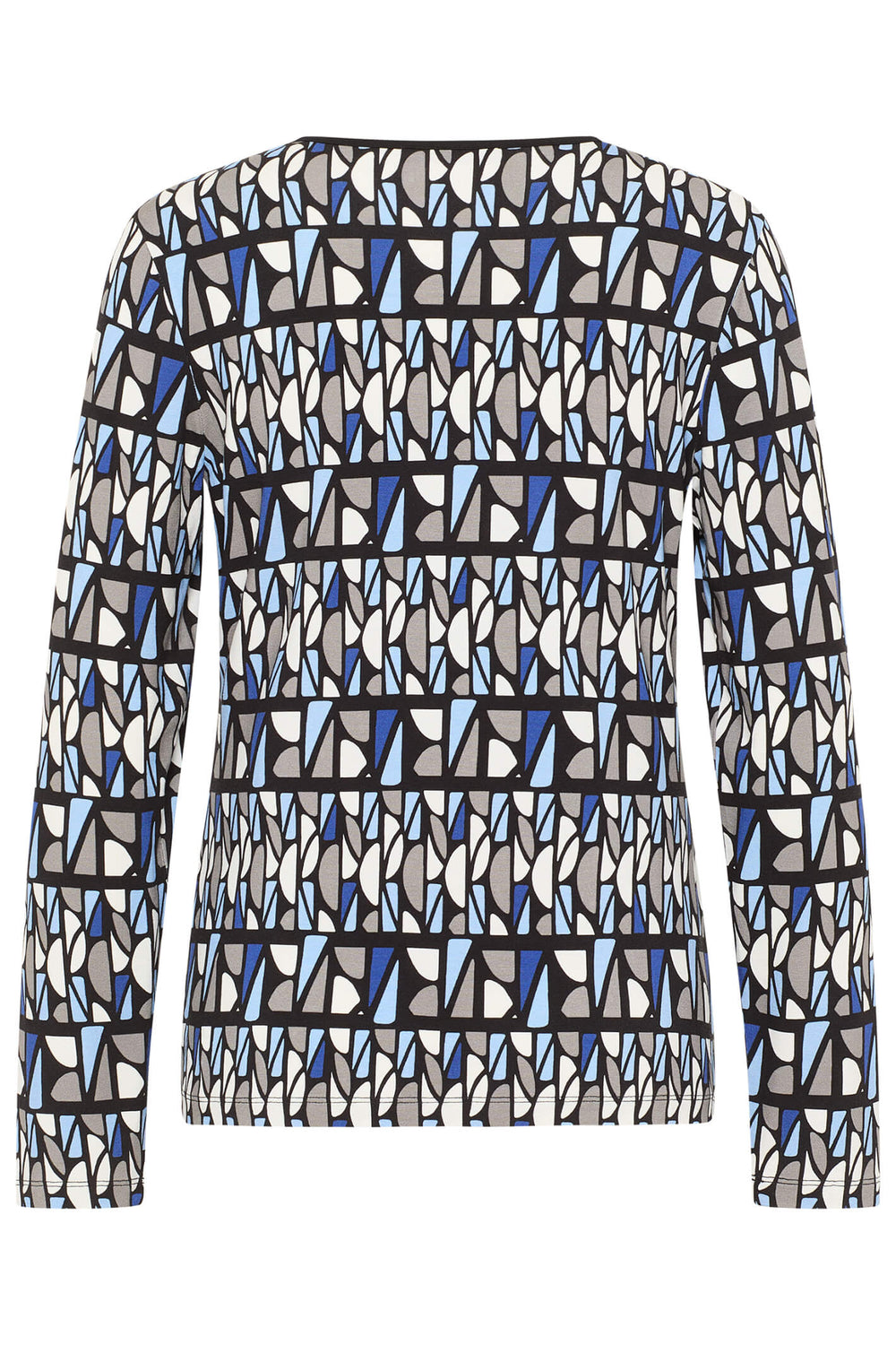 Barbara Lebek 36550032 Blue Black Print Long Sleeve Top - Rouge Boutique