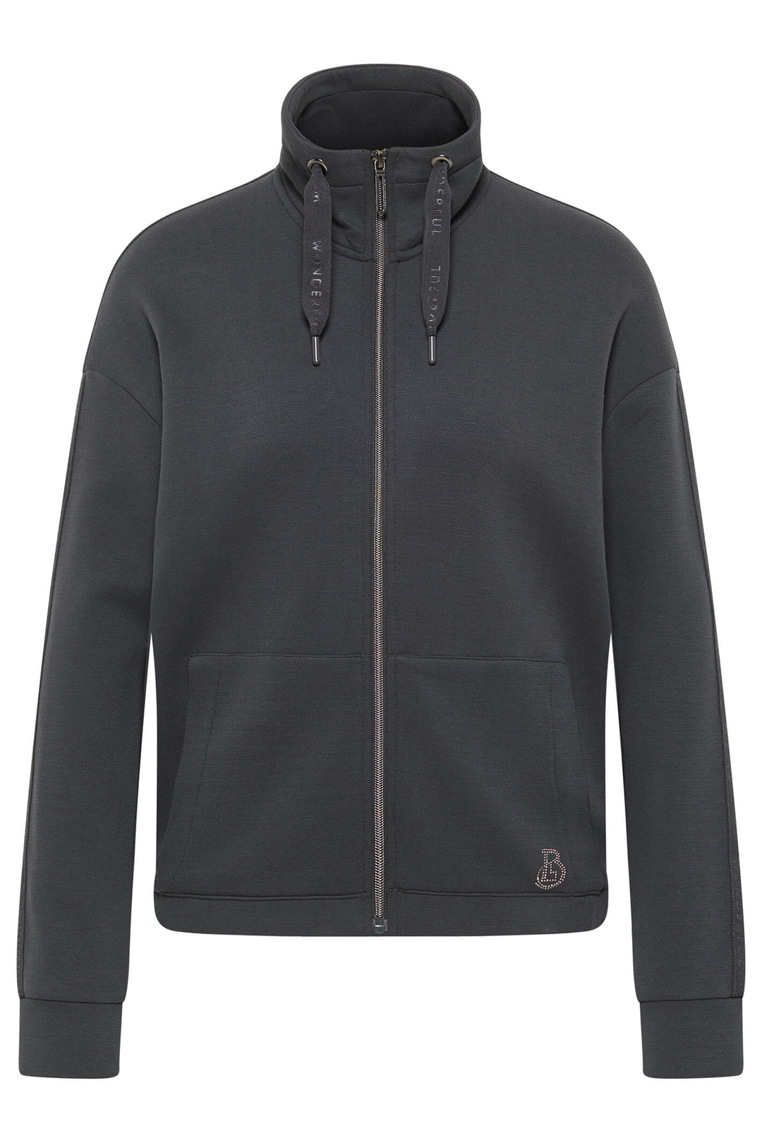 Barbara Lebek 38050032 Dark Grey Zip Front Jacket - Rouge Boutique