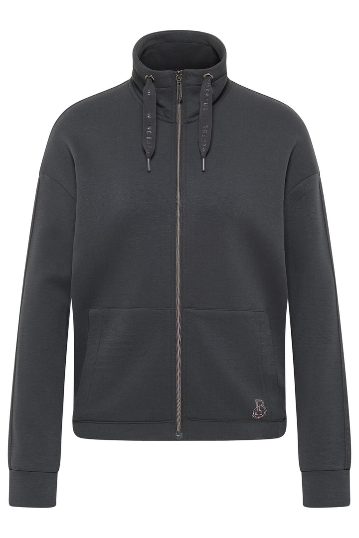 Barbara Lebek 38050032 Dark Grey Zip Front Jacket - Rouge Boutique