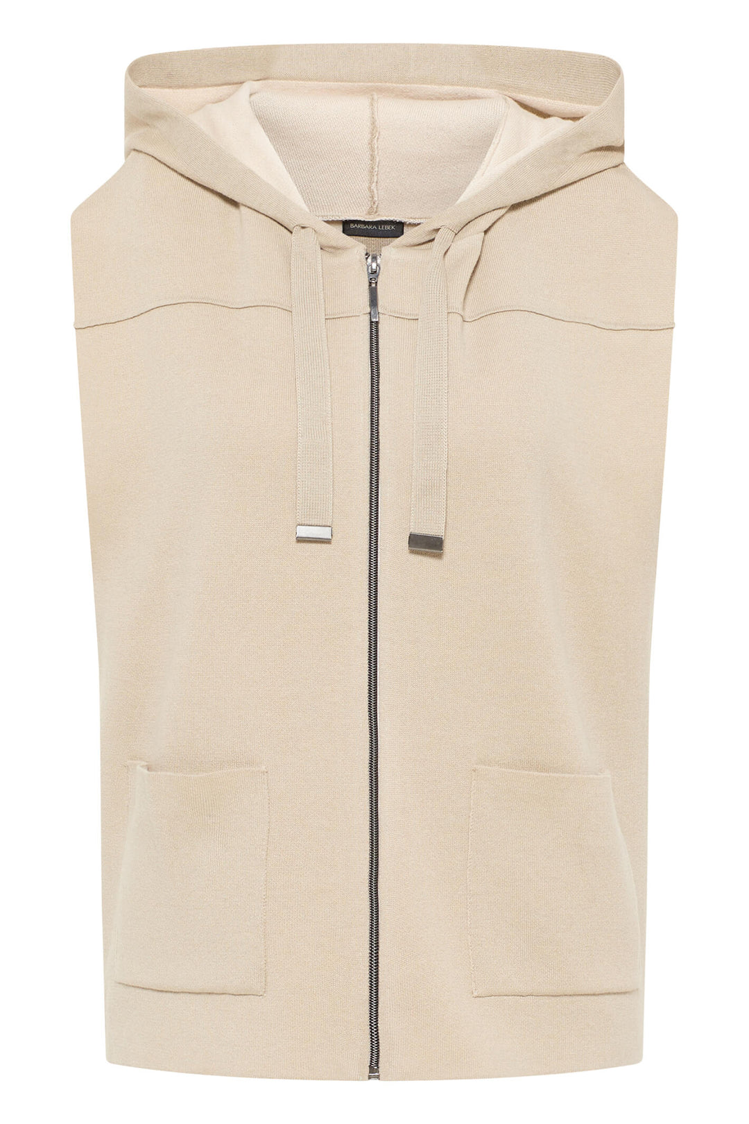 Barbara Lebek 38090032 Sand Zip Front Hooded Knit Gilet - Rouge Boutique