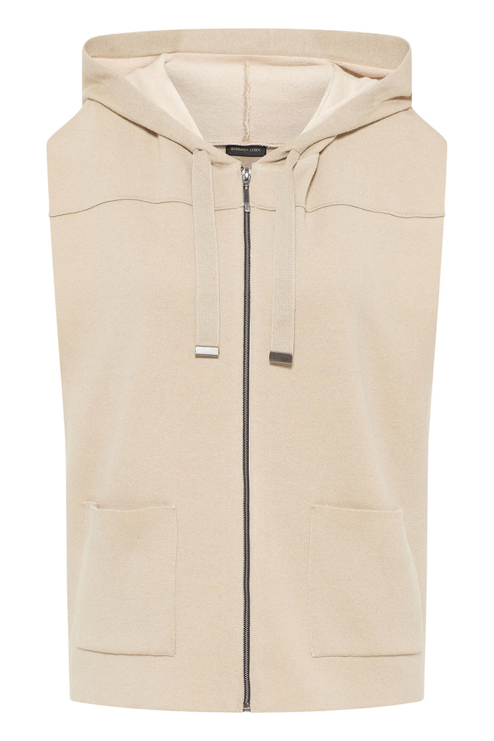 Barbara Lebek 38090032 Sand Zip Front Hooded Knit Gilet - Rouge Boutique