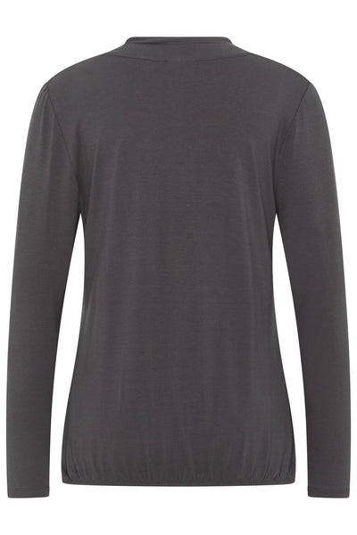 Barbara Lebek 38170032 Dark Grey Animal Print Long Sleeve Top - Rouge Boutique