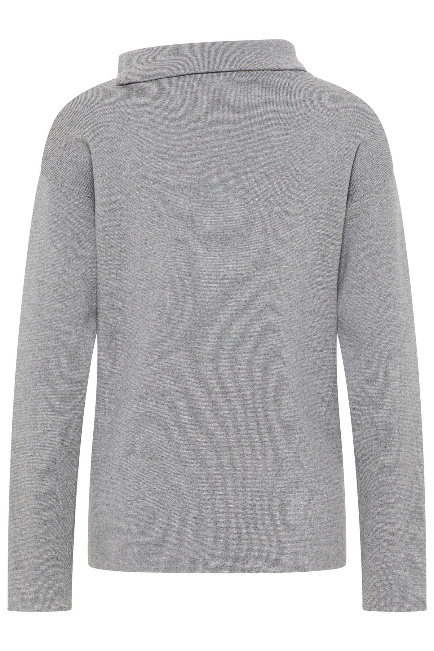 Barbara Lebek 40360032 Grey Marl Zip Neck Jumper - Rouge Boutique