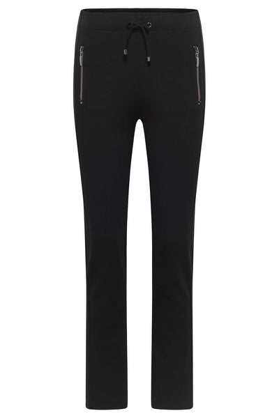 Barbara Lebek 45530032 Black Pull On Trousers With Zip Pockets - Rouge Boutique