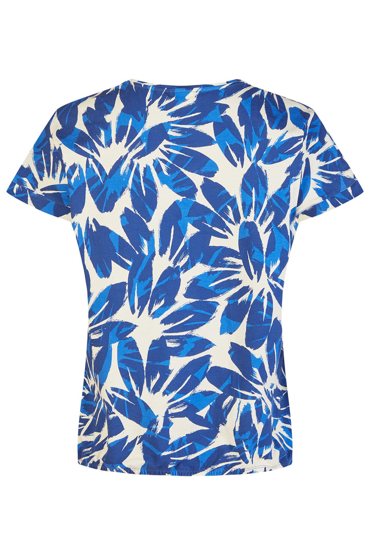 Barbara Lebek 57690062 Ocean Blue Leaf Print T-Shirt 771