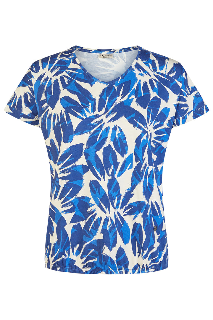 Barbara Lebek 57690062 Ocean Blue Leaf Print T-Shirt 771