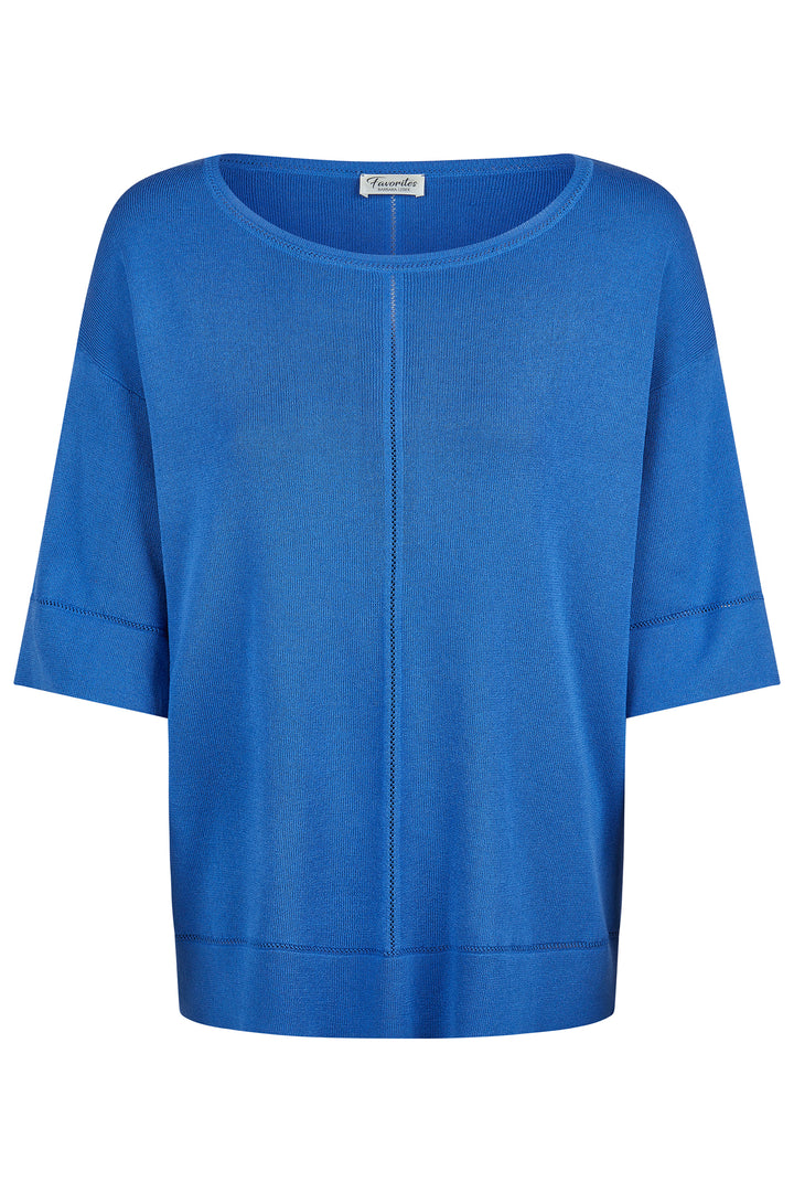 Barbara Lebek 57760062 Ocean Blue Wide Neck Jumper 771