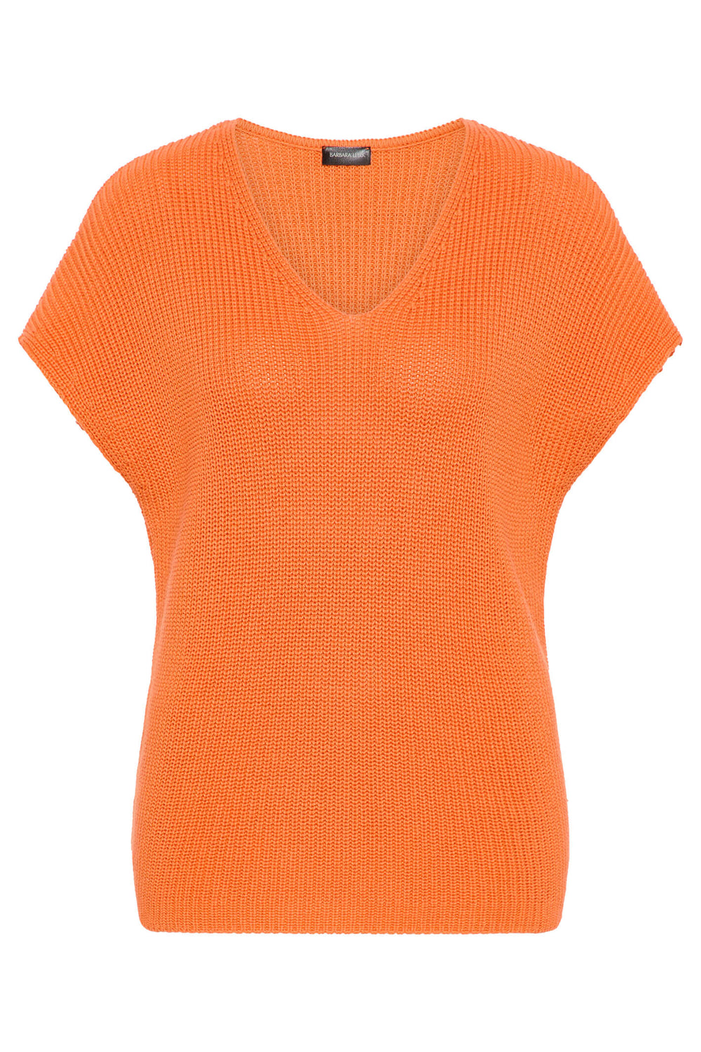 Barbara Lebek 80100032 Orange Cap Sleeve V-Neck Slipover Jumper - Rouge Boutique