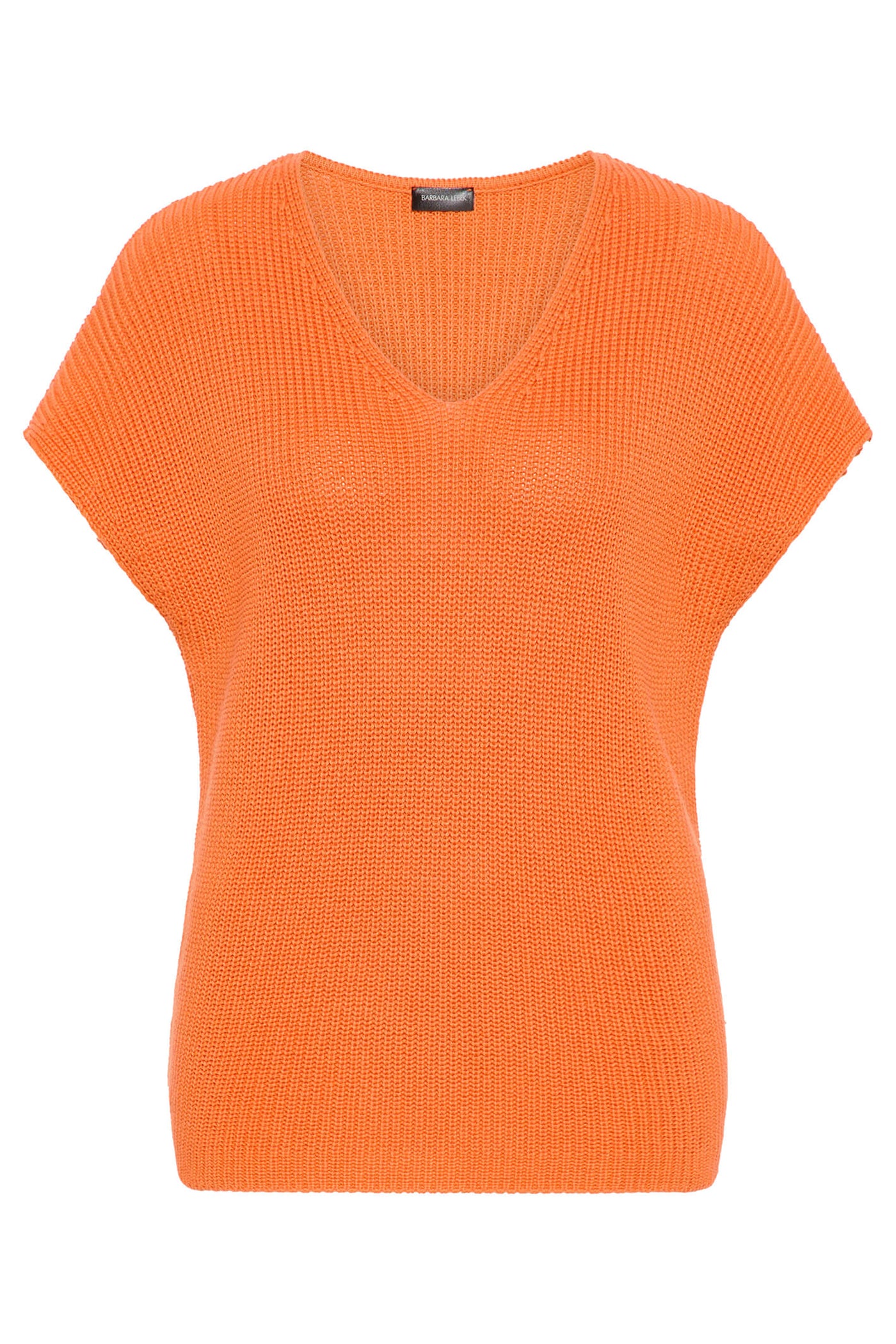 Barbara Lebek 80100032 Orange Cap Sleeve V-Neck Slipover Jumper - Rouge Boutique