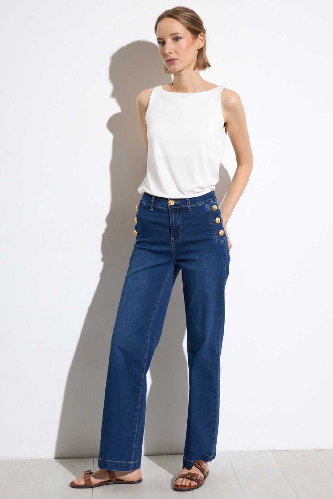 Bariloche Brujula Blue Denim Button Details Jeans