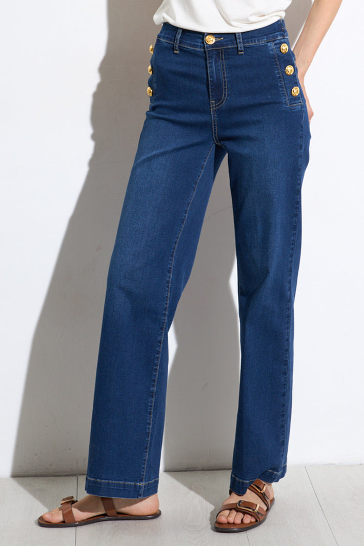 Bariloche Brujula Blue Denim Button Details Jeans