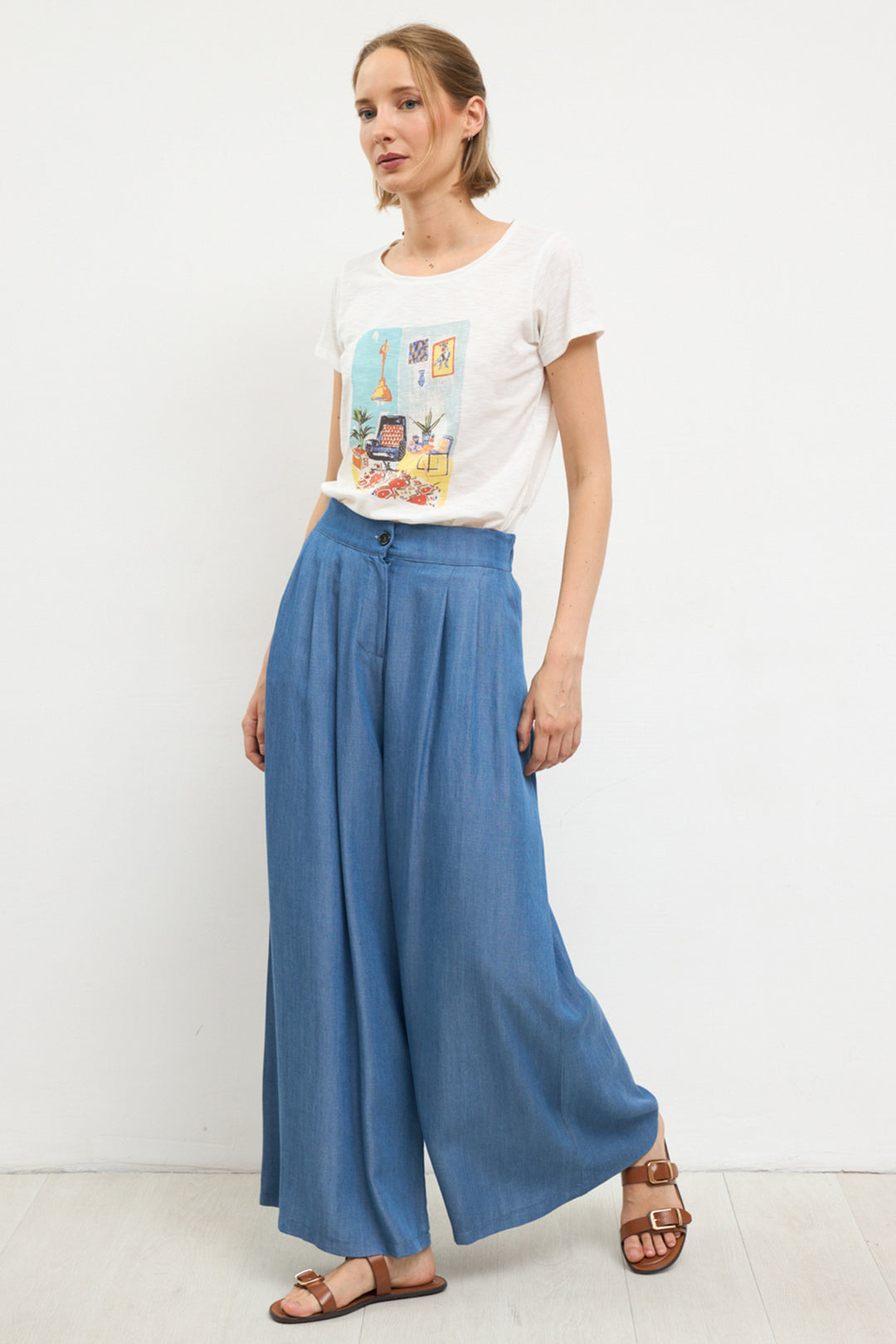 Bariloche Jura Blue Denim Wide Leg Trousers