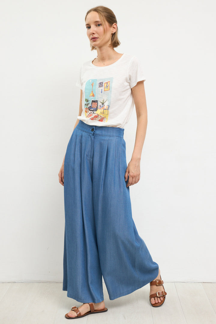 Bariloche Jura Blue Denim Wide Leg Trousers