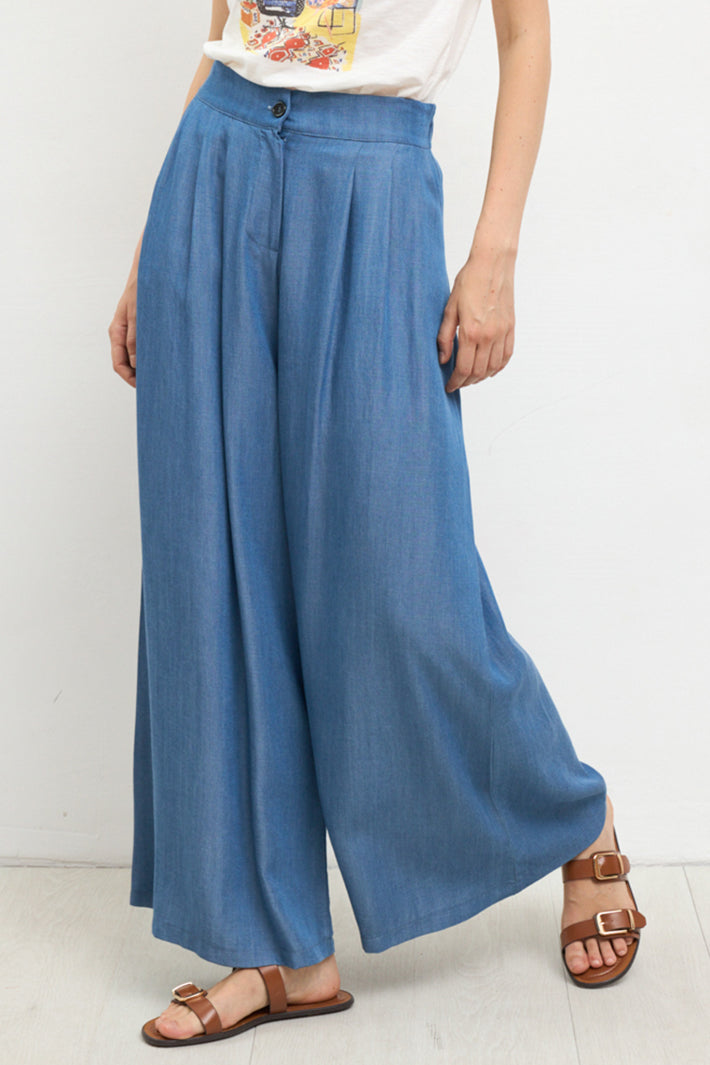 Bariloche Jura Blue Denim Wide Leg Trousers