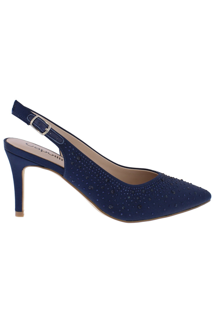 Capollini C226 Florence Navy Heeled Court Shoe - Rouge Boutique Inverness