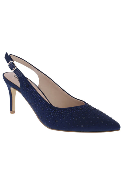 Capollini C226 Florence Navy Heeled Court Shoe - Rouge Boutique Inverness